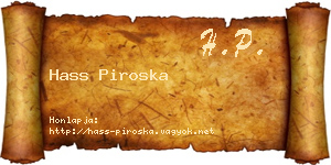 Hass Piroska névjegykártya