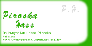 piroska hass business card